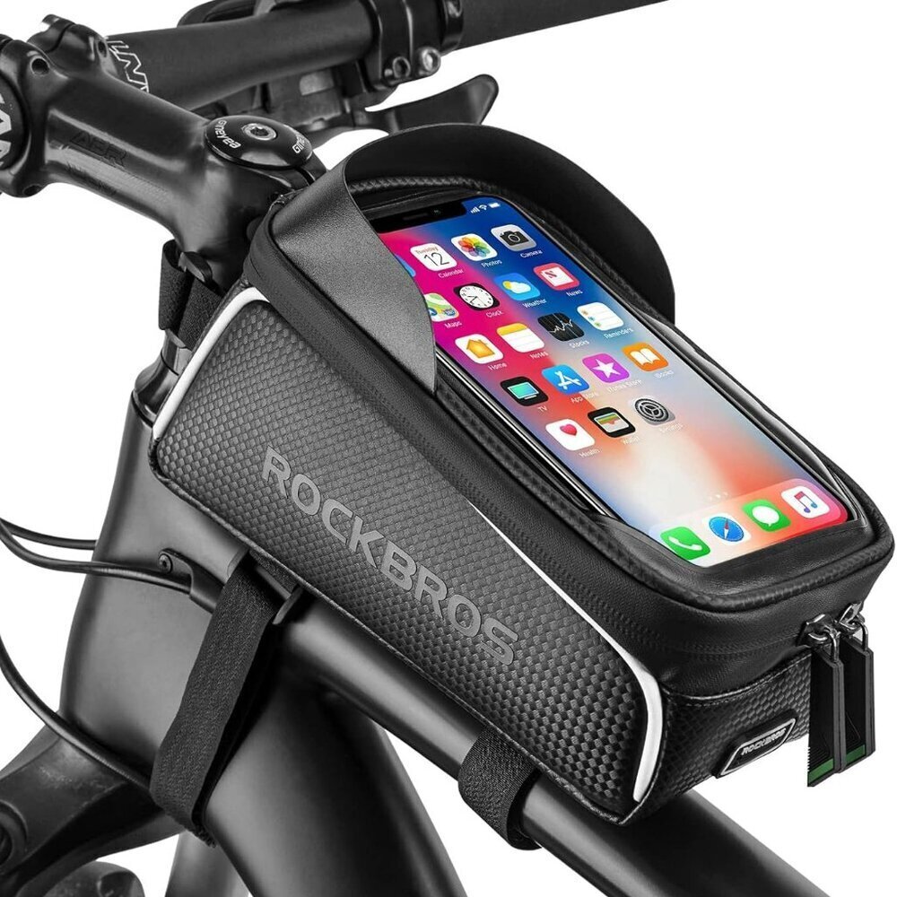 Bicycle Phone Front Frame Bag Waterproof Tube Bag Cycling Pouch Bike Accessor